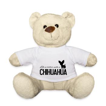 Life is better with a Chihuahua Dog Dog - Teddy Bear - white - Front