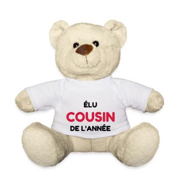 Cousin - Cousine - Famille - Bébé - Naissance - Nounours - blanc - Devant