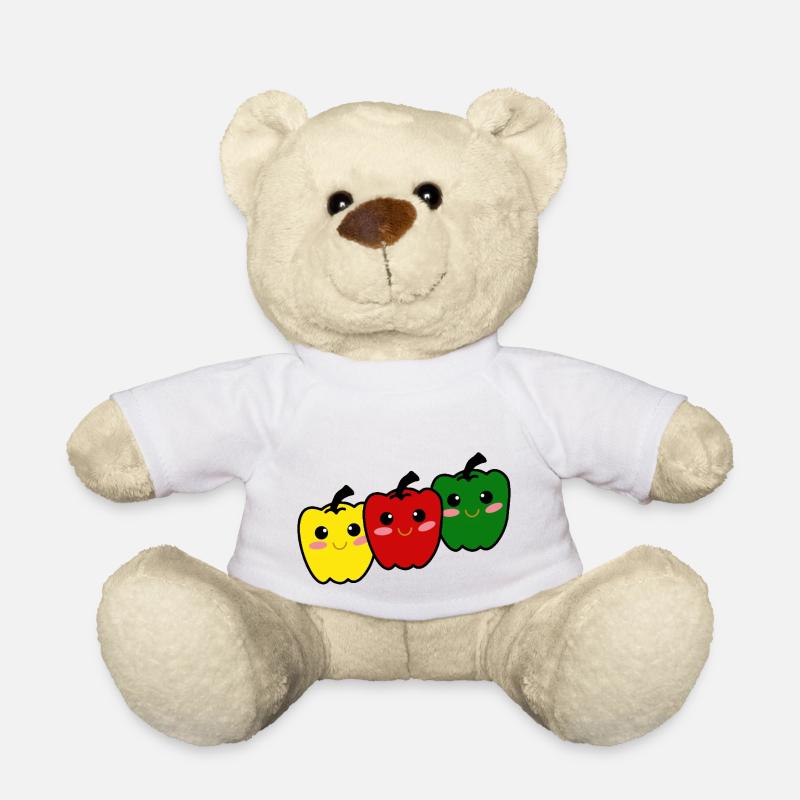Poivrons heureux - Nounours - blanc