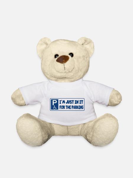 Just in my wheelchair for the parking, humor # - Teddy Bear - white