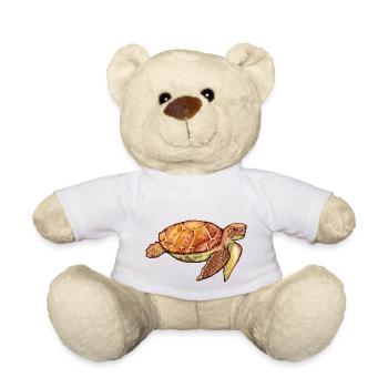 Schildkröte (Aquarell) - Teddy - Weiß - Vorne