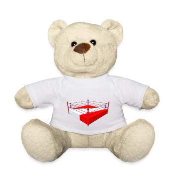 Boxing ring, boxing, boxing - Teddy Bear - white - Front