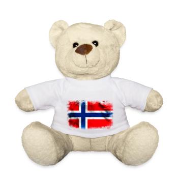Hintergrund mit der Flagge Norwegens - Teddy - Weiß - Vorne