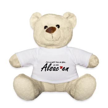 Je suis Alsacien région Alsace - Nounours - blanc - Devant