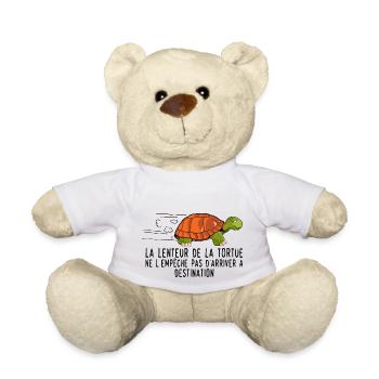 lenteur tortue empeche arriver destination citatio - Nounours - blanc - Devant