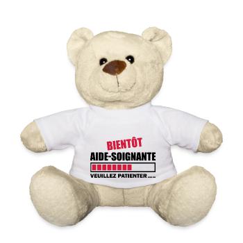bientôt aide-soignante / future aide-soignante - Nounours - blanc - Devant