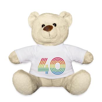 Zahl 40 - Teddy - Weiß - Vorne