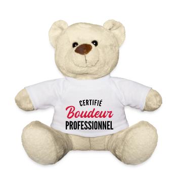 humour boudeur / certifié boudeur professionnel - Nounours - blanc - Devant