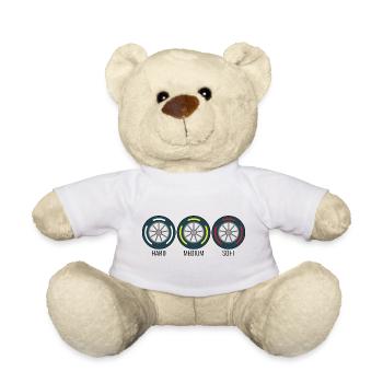 Pneus Formule voiture course - Nounours - blanc - Devant