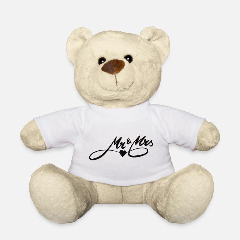 Romantisches Liebesdesign mit Herzmotiv - Teddy - Weiß