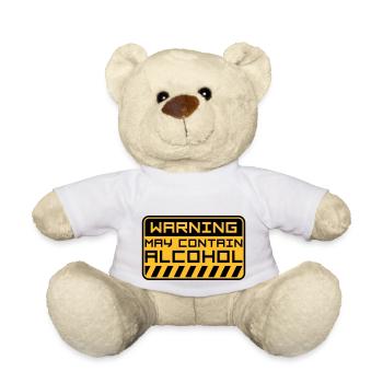 Avertissement peut contenir de l’alcool - Nounours - blanc - Devant