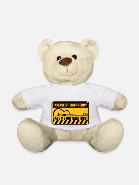 Save My Guitars First - Teddy Bear - white