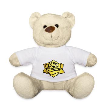 golden rose - Teddy Bear - white - Front