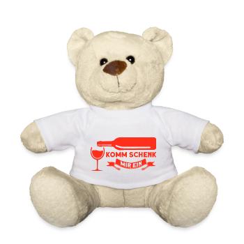 Wein Weinliebhaber Weintrinker Weinfest Geschenk - Teddy - Weiß - Vorne