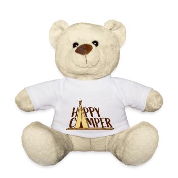 Happy Camper Tent Design - Teddy Bear - white - Front