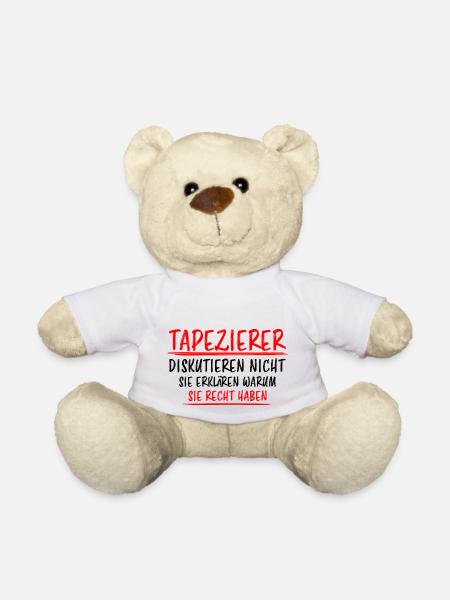 Tapezierer Lustiger Spruch Beruf Tapete Geschenk - Teddy - Weiß