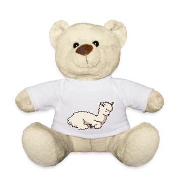 Pyjama lama fatigué Amour l’alpaga vectoriel de lama - Nounours - blanc - Devant