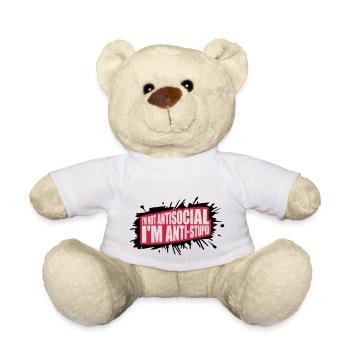not antisocial anti stupid - Teddy - Weiß - Vorne