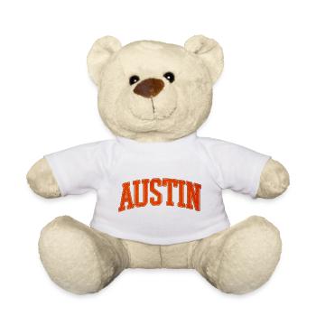Lettrage universitaire d’Austin - Nounours - blanc - Devant