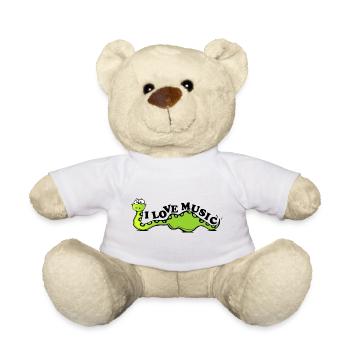 The snake loves music - Teddy Bear - white - Front