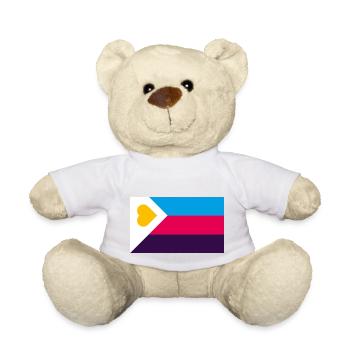 polyamouröse NEW Pride Flagge - Teddy - Weiß - Vorne