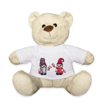 Cute Valentine's Day Gnomes - Teddy Bear - white - Front