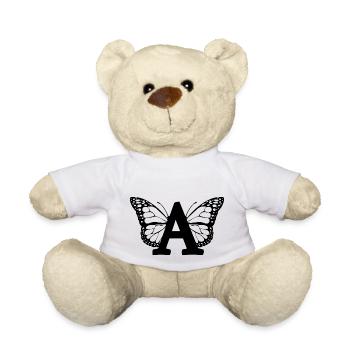 lettre a papillon - Nounours - blanc - Devant