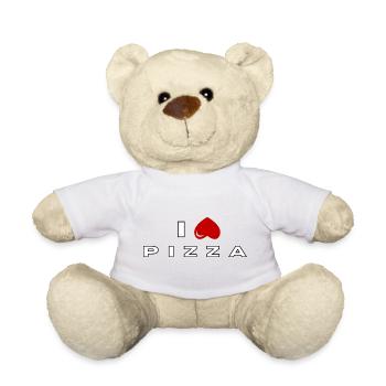 I hate Pizza - Teddy Bear - white - Front