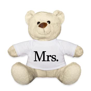 Mrs. Matching Couple Engagement Wedding Honeymoon - Teddy Bear - white - Front