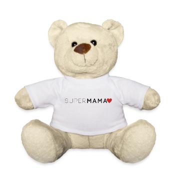 T-shirt SuperMama fête des mères - Nounours - blanc - Devant
