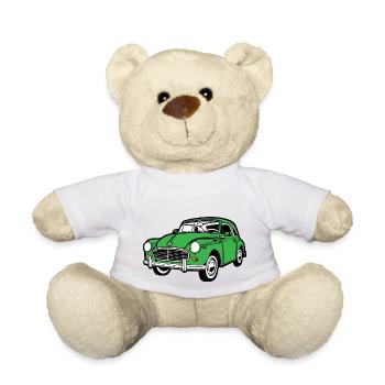 morris minor 1000 classic enthusiast car in green - Teddy Bear - white - Front