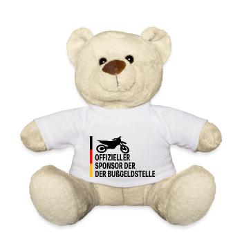 Motorcross Offizieller Sponsor der Bußgeldstelle - Teddy - Weiß - Vorne