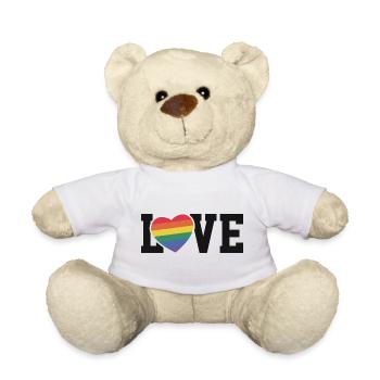 Love Rainbow Heart - Teddy Bear - white - Front