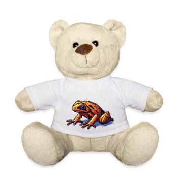 Poison dart frog in retro 8 bit pixel graphics - Teddy Bear - white - Front