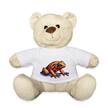 Poison dart frog in cool retro pixel graphics - Teddy Bear - white - Front