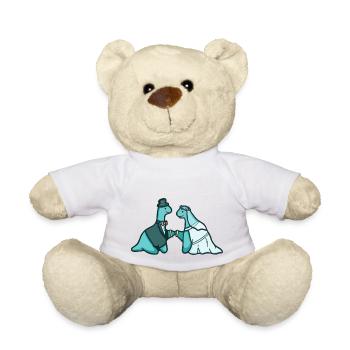 hugadino Dino Hochzeit, süßer Dinosaurier - Teddy - Weiß - Vorne