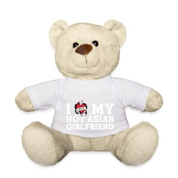 I Love My Hot Asian Girlfriend - I Heart My - Teddy Bear - white - Front