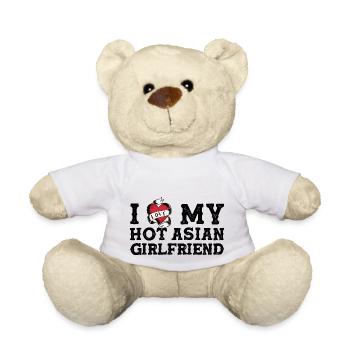 Ich liebe meine heiße asiatische Freundin - ich herze meine - Teddy - Weiß - Vorne