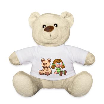 Dessin animé Teddy Bear And Doll - Nounours - blanc - Devant