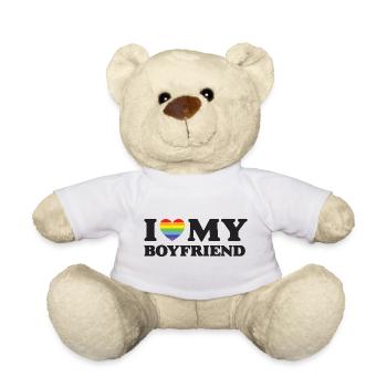 J’aime mon petit ami - LGBTQ - Nounours - blanc - Devant
