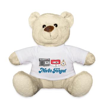 Never Forget Cassette Tape VHS Floppy Disk 90s - Teddy Bear - white - Front