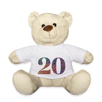20th Anniversary Leopard - Teddy Bear - white - Front