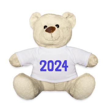 2024. FROHES NEUES JAHR. SILVESTER. NEUJAHR - Teddy - Weiß - Vorne
