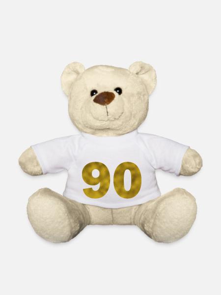 Birthday 90 years - Teddy Bear - white