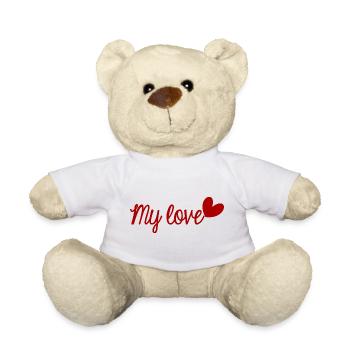 VALENTINE'S DAY. Bachelorette party. I LOVE YOU. I LOVE YOU. LOVE - Teddy Bear - white - Front