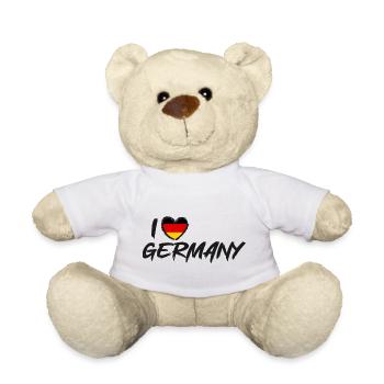 I Love Germany Deutschlandflagge Herz - Teddy - Weiß - Vorne