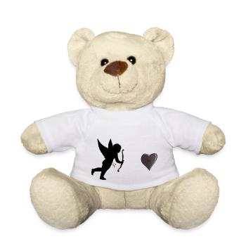 Amor und ein gerührtes Herz - Teddy - Weiß - Vorne