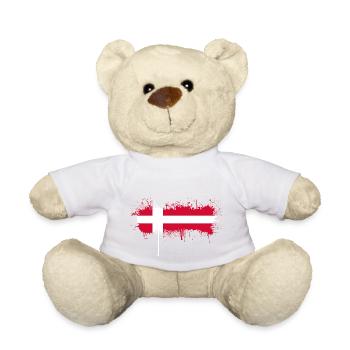 Danemark Europe Drapeau danois symboles nationaux norden - Nounours - blanc - Devant