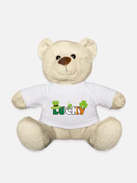 Lucky. Design to the Patrick's day - Teddy Bear - white