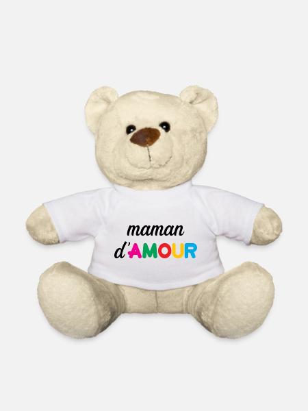 Maman d'Amour - Fête des Mères - Nounours - blanc
